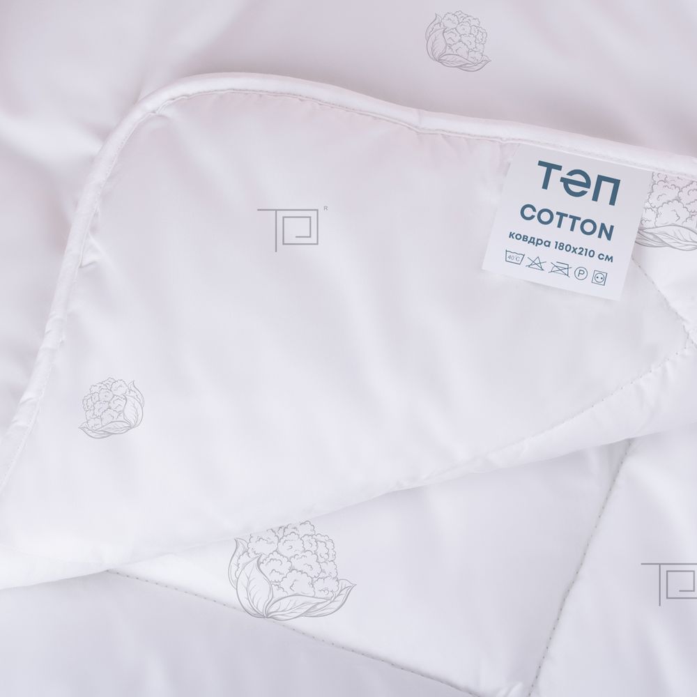 Ковдра ТЕП Природа "Membrana print" Cotton, Мікрофібра 100%, волокно бавовни 70%, силіконізоване волокно 30%, 150x210 см, мікрофібра, мікрофібра, 350 г/м2, Полуторне, Фірмова сумка