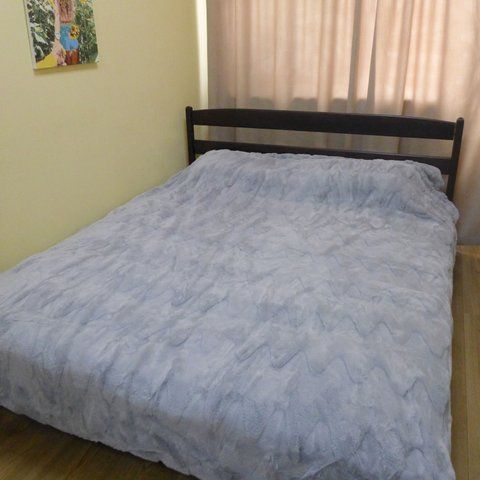 Покрывало меховое Шиншилла Зиг-заг Colorful Home 200x230см серо-голубое, Полиэстер 100%, 200х230 см, искусственный мех, Евро, Покрывало