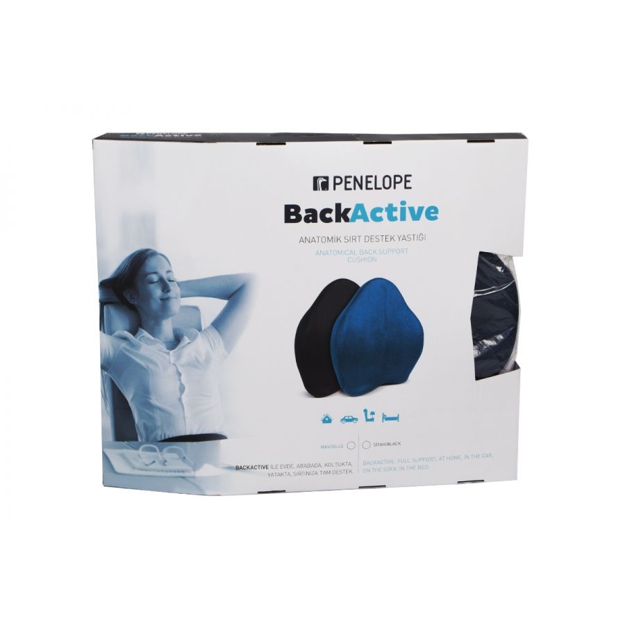 Подушка для спины Penelope Back Active синяя 53х43х9 см, Полиэстер 100%, пенополиуретан, 53х43х9 см, полиэстер, для спины