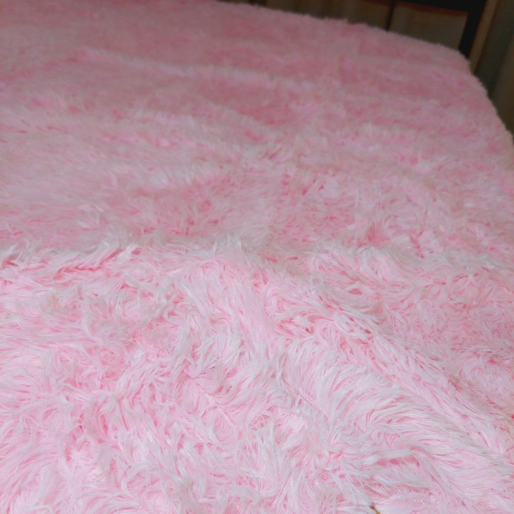 Плед покривало травка євро хутряне Lisa рожева, Поліестер 100%, 210х220 см, штучне хутро, Євро, Покривало