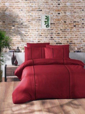 Постільна білизна Ранфорс Преміум First Choice Elegant Red, Євро, Бавовна 100%, 240х260 см., 1, 4, 200х220 см., 50х70 см, ранфорс, Фірмова картонна коробка