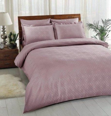 Постільна білизна TAC Vision Lilac Жаккард, Євро, Бавовна 100%, 240х260 см., 1, 4, 200х220 см., 50х70, 50х70 (+5см), сатин жакард, Фірмова картонна коробка