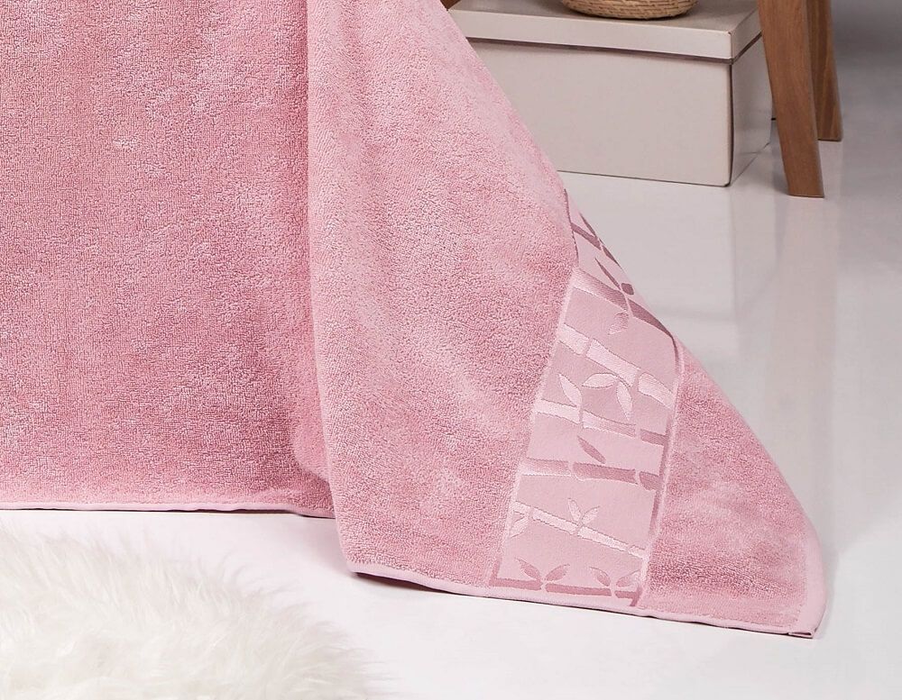 Махрове бамбукове покривало/простирадло Belizza Pink 200x220 см, Бамбук 100%, 200х220 см, махра, 550 г/м.кв., Євро, Фірмова картонна коробка