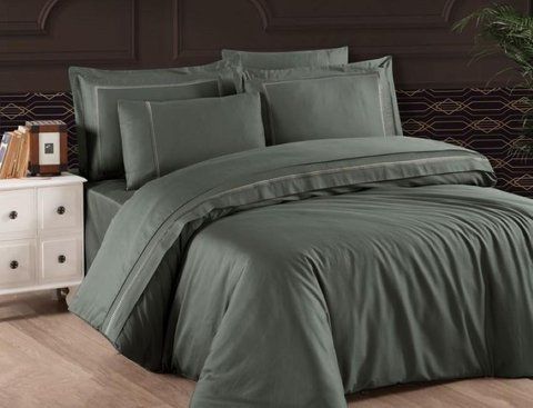 Постельное белье Сатин Премиум First Choice V.I.P Satin Moonlight Gomez Moonmist Евро, Евро, Хлопок 100%, 240х260 см., 1, 4, 200х220 см., 50х70 см, сатин с вышивкой, Фирменная картонная коробка