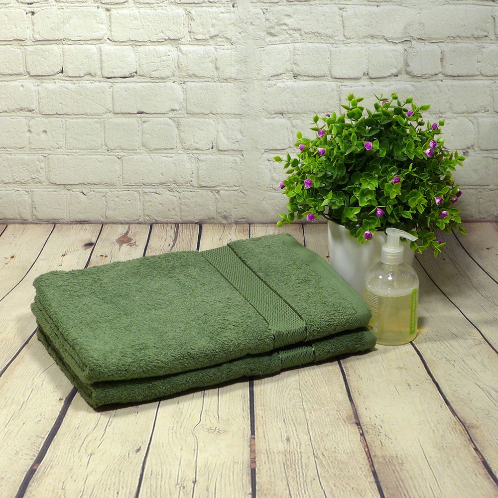 Полотенце махровое "Aisha" (Узбекистан) зеленый, 400 г/м2, Хлопок 100%, 70х140 см, 400 г/м.кв., для бани