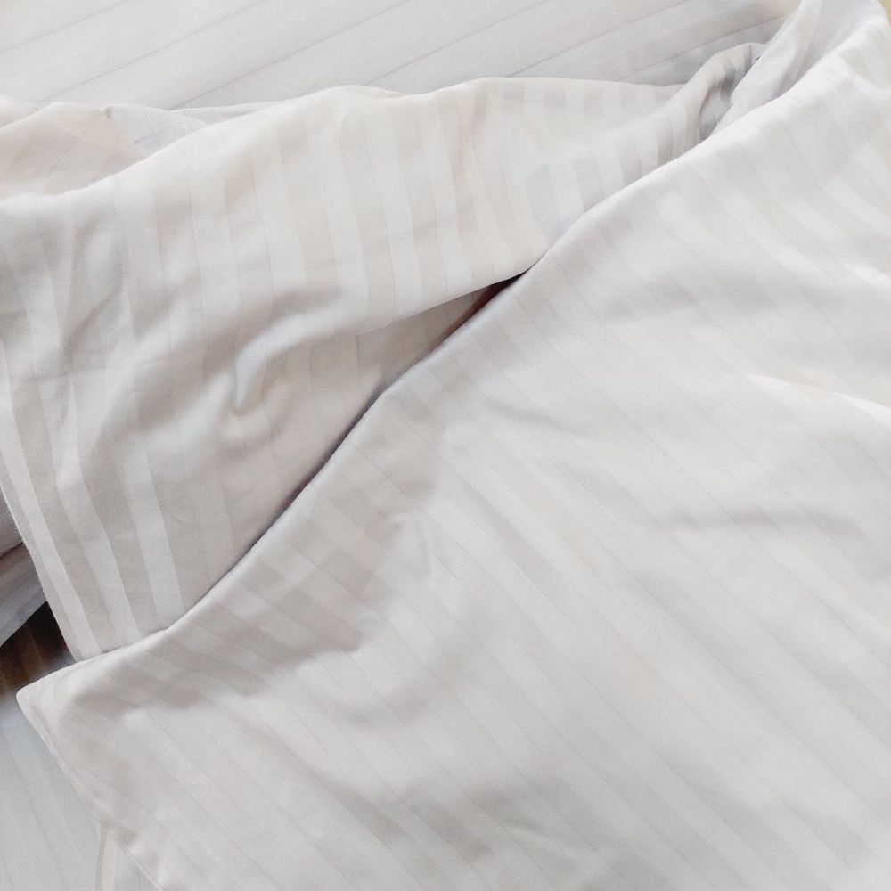 Постільна білизна Dom Cotton Сатин Страйп світло-сірий, Полуторний, Бавовна 100%, 150х220 см., 1, 2, 145х210 см., 50х70 (+4см окантовка), сатин Stripe