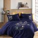 Двоспальний Євро комплект Dantela Vita Starlice Blue Сатин з вишивкою