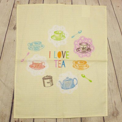 Рушник вафельний 45х60 см "Люблю чай", Бавовна 100%, 45х60см