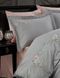 Двоспальний Євро комплект Dantela Vita Ruya Grey Сатин з вишивкою