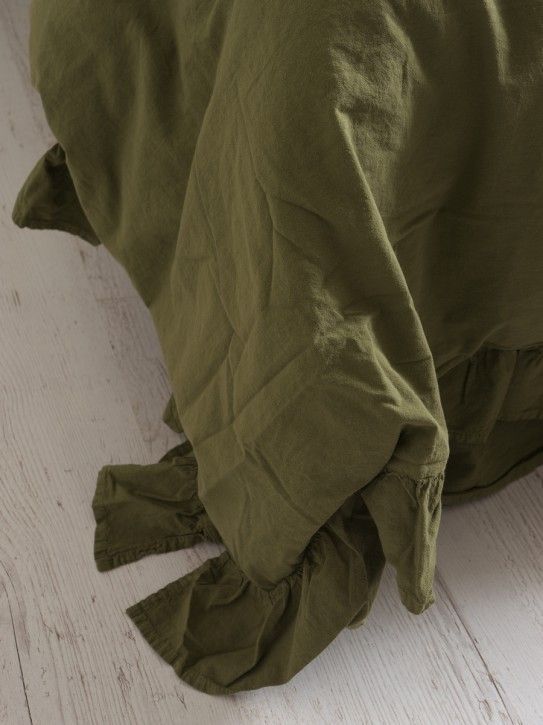 Постельное белье Limasso Exclusive Stonewashed Capulet Olive вареный хлопок, Евро, Хлопок 100%, 240х260 см., 1, 2, 200х220 см., 50х70 см, варёный хлопок, Фирменная картонная коробка