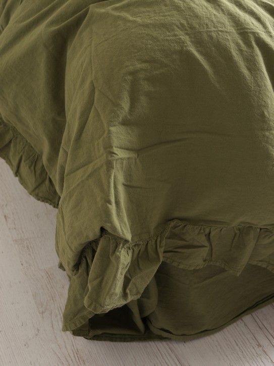 Постельное белье Limasso Exclusive Stonewashed Capulet Olive вареный хлопок, Евро, Хлопок 100%, 240х260 см., 1, 2, 200х220 см., 50х70 см, варёный хлопок, Фирменная картонная коробка