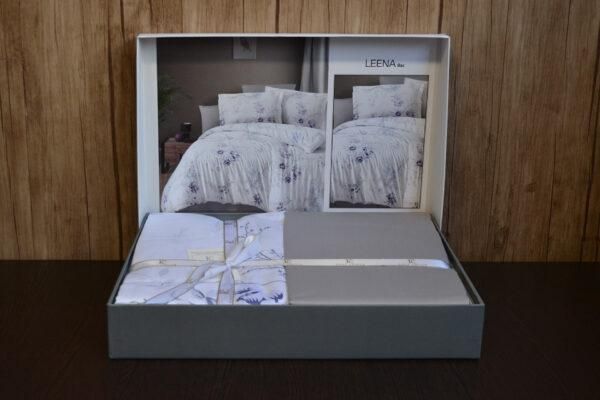 Постільна білизна Сатин First Choice Leena Lilac, Родинний, Бавовна 100%, 240х260 см., 2, по 2, 160х220 см., 50х70, 70х70 см, сатин, Фірмова картонна коробка