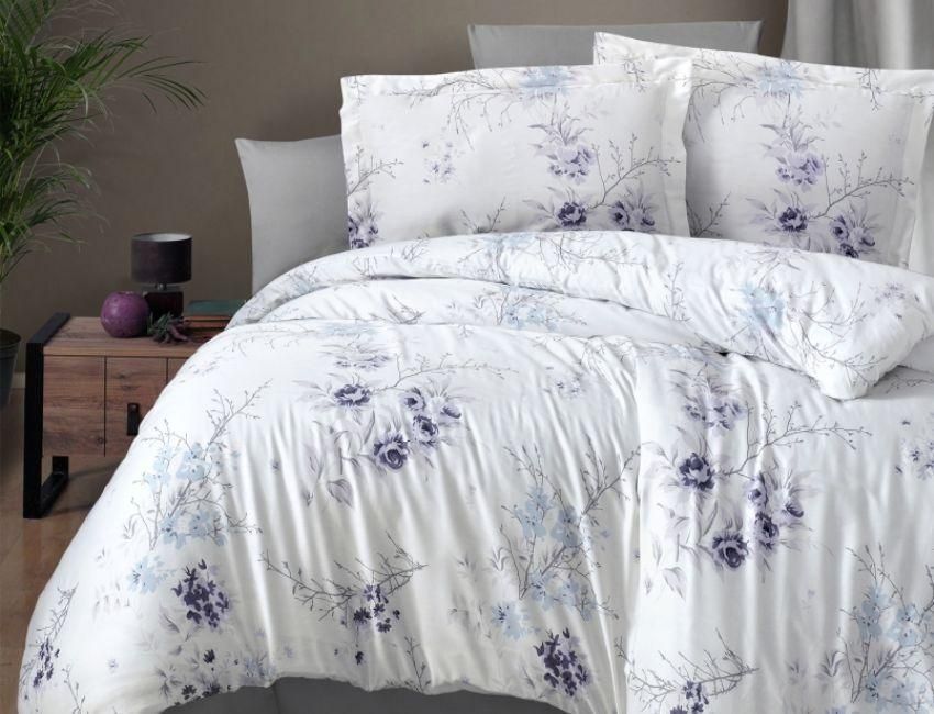 Постільна білизна Сатин First Choice Leena Lilac, Родинний, Бавовна 100%, 240х260 см., 2, по 2, 160х220 см., 50х70, 70х70 см, сатин, Фірмова картонна коробка