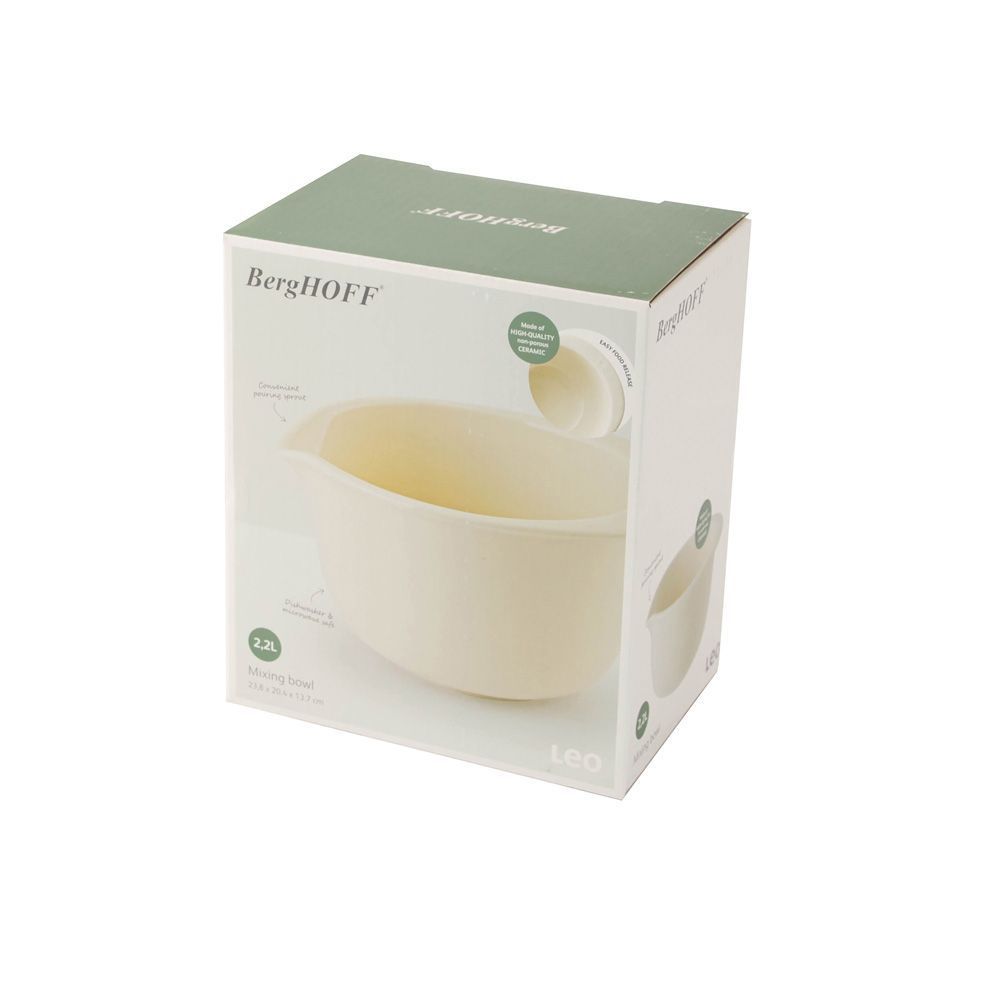 Миска для змішування керамічна BergHOFF Leo Balance, бежевий, 2,2 л, 2,2л, 20 см