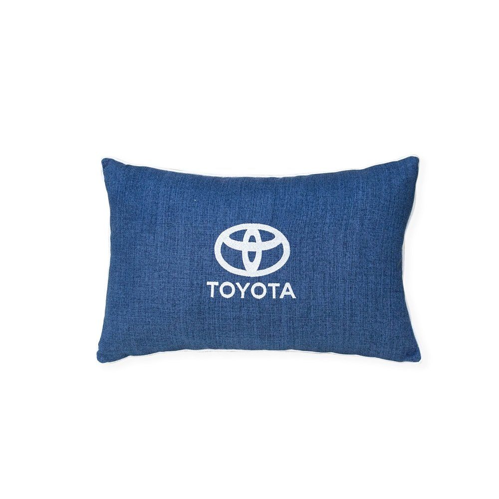 Подушка автомобилиста декоративная Toyota ТМ Viluta, гипоаллергенный холлофайбер, 30х45см, флок, для путешествий