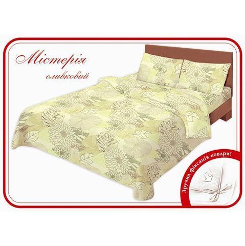 Постільна білизна Бязь Home Line "Містерія" (оливковий), Родинний, Бавовна 100%, 215х220 см., 2, 2, 145х210 см., 70х70 см, бязь, 120 г/м.кв, ПВХ