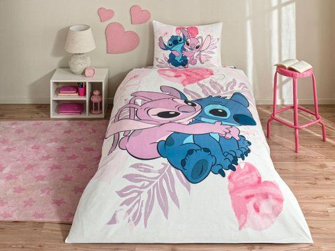Підлітковий комплект Disney TAC Lilo & Stitch Ранфорс /простирадло на резинці 100х200х25см, Підлітковий, Бавовна 100%, 100х200х25 см на резинці, 1, 1, 160х220 см., 50х70 см, ранфорс, 142 TC, Фірмова картонна коробка
