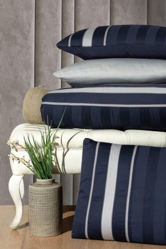 Постільна білизна Сатин First Choice Artwel Navy Blue, Євро, Бавовна 100%, 240х260 см., 1, по 2, 200х220 см., 50х70, 70х70 см, Сатин Delux, Фірмова картонна коробка