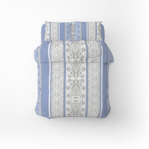 Постільна білизна Бязь Home Line "Мармур" (синій), 50х70 см , Полуторний, Бавовна 100%, 150х214 см., 1, 2, 145х210 см., 50х70 см, бязь, 140 г/м.кв, ПВХ