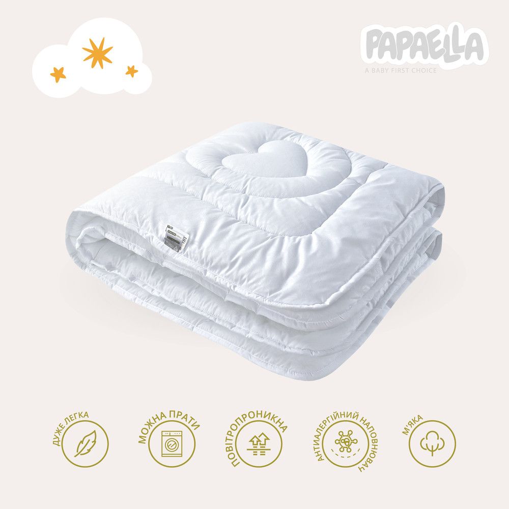 Одеяло детское Медвежонок PAPAELLA 100х135 см білий, Микрофибра 100%, cиликонизированное волокно, 100х135 см, микрофибра, микрофибра, 300 г/м2, Детское