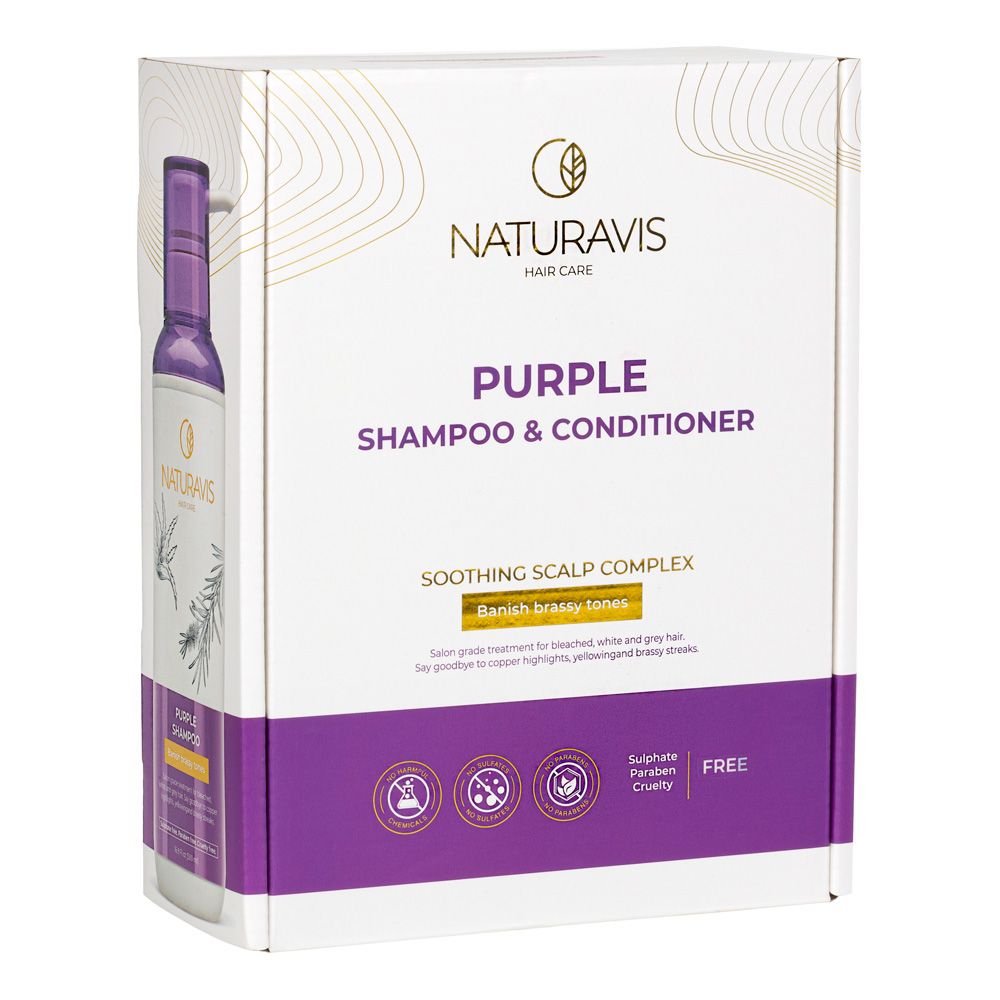 Набор шампунь и кондиционер Naturavis Purple для обесцвеченных и светлых волос, Шампунь и кондиционер, по 500мл
