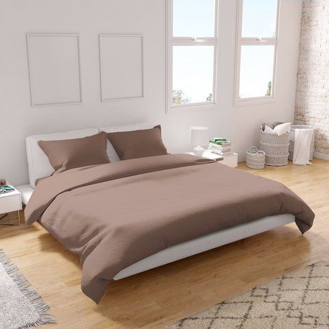 Постельное белье Сатин Home Line (коричневый), Полуторный, Хлопок 100%, 160х220 см., 1, 2, 160х220 см., 50х70 см, сатин, ПВХ