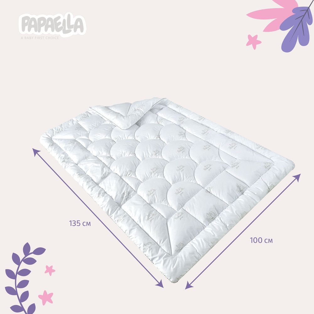 Одеяло детское Super Soft PAPAELLA 100х135 см, Микрофибра 100%, cиликонизированное волокно, 100х135 см, микрофибра, микрофибра, 300 г/м2, Детское