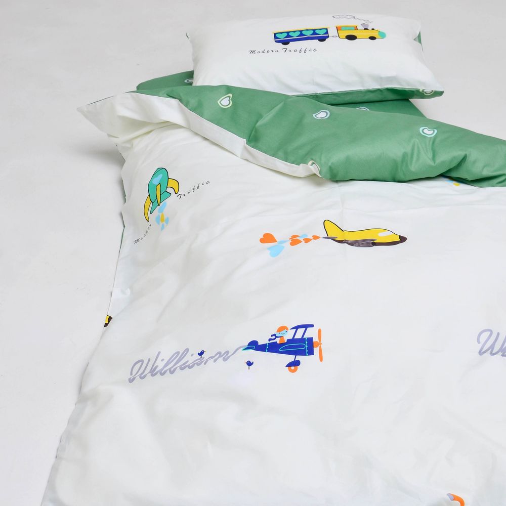 Дитяча постільна білизна в ліжечко сатин Вілюта 458, Дитячий, Бавовна 100%, 60x120х10 см на резинці, 1, 1, 105х145 см., 40х60 см, сатін, У ліжечко, Фірмова картонна коробка