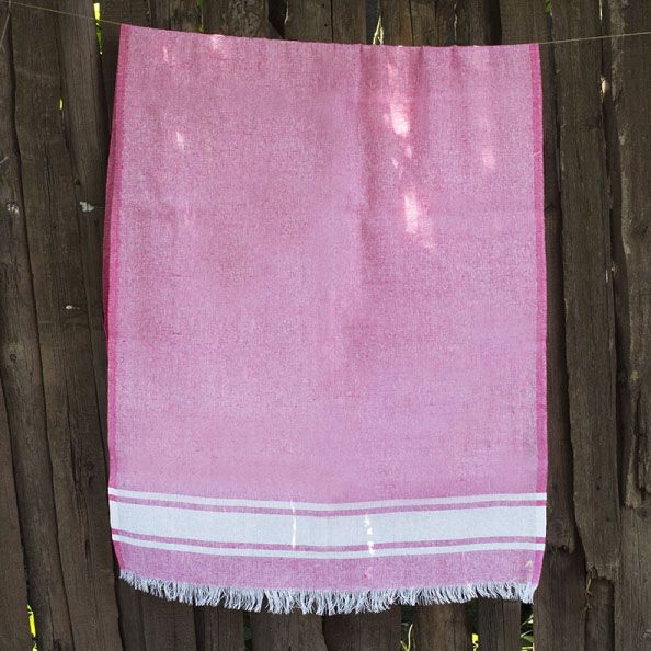 Полотенце 75х150см Pestemal - Pink 01 Simple stripe ТМ Lotus, Хлопок 100%, 75х150 см, хлопок