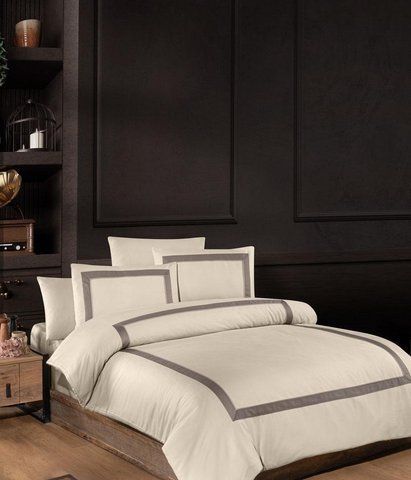 Постельное белье Сатин First Choice Belezza Cappuccino Євро, Евро, Хлопок 100%, 240х260 см., 1, по 2, 200х220 см., 50х70, 70х70 см, Сатин Delux, Фирменная картонная коробка