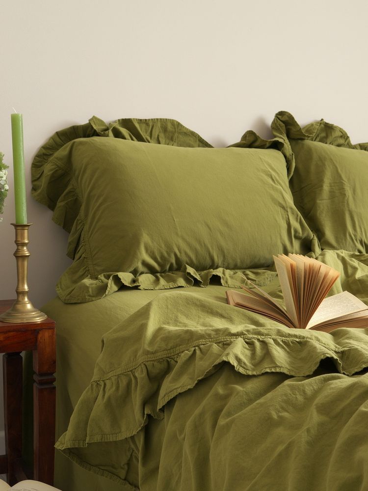 Постельное белье Limasso Exclusive Olive вареный хлопок, Полуторный, Хлопок 100%, 160х240 см., 1, 1, 160х220 см., 50х70 см, варёный хлопок, Фирменная картонная коробка