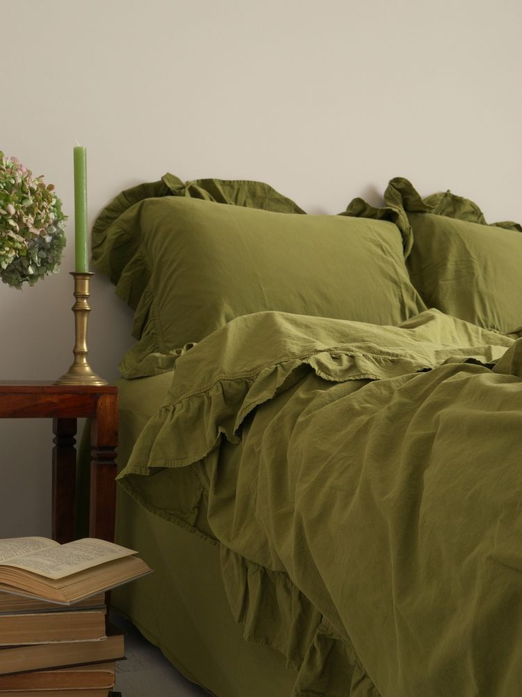 Постельное белье Limasso Exclusive Olive вареный хлопок, Полуторный, Хлопок 100%, 160х240 см., 1, 1, 160х220 см., 50х70 см, варёный хлопок, Фирменная картонная коробка