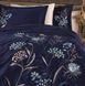 Двоспальний Євро комплект Dantela Vita Nilufer Blue Сатин з вишивкою