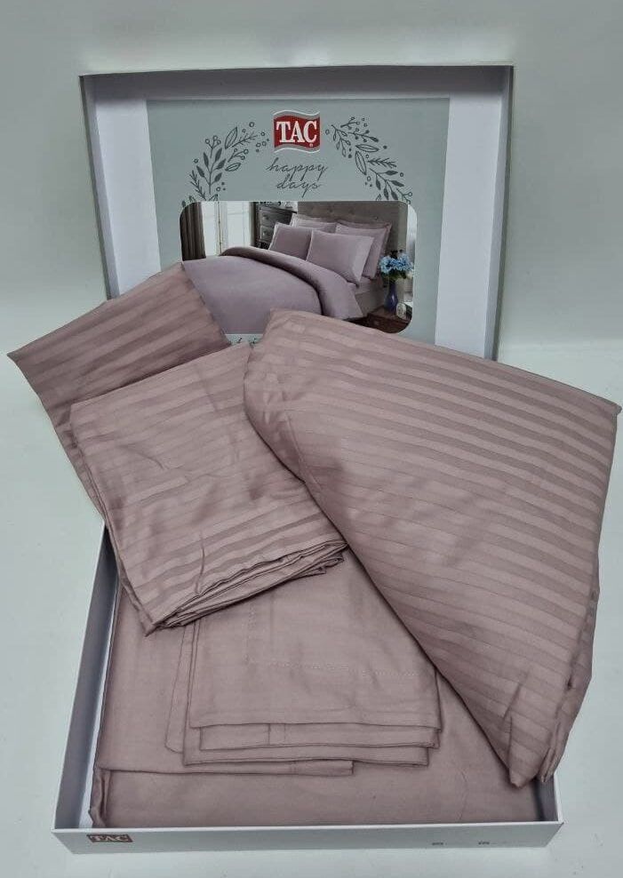 Двоспальний Євро комплект ТАС Premium Basic Lila Сатин-Stripe