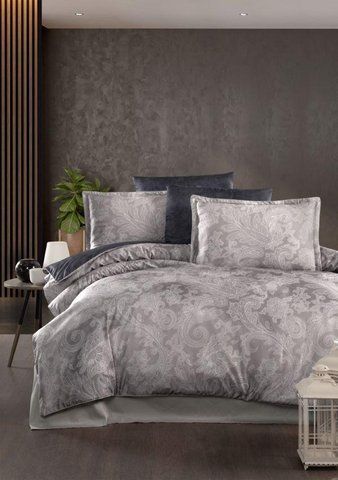 Евро комплект La Romano Giselle Cobalt Сатин Премиум, Евро, Хлопок 100%, 240х260 см., 1, по 2, 200х220 см., 50х70, 70х70 см, сатин, Фирменная картонная коробка