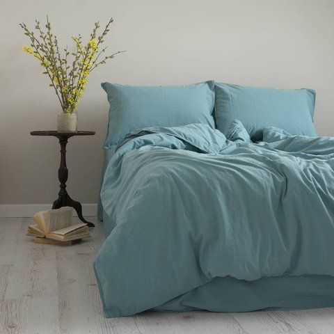 Постельное белье Limasso Standart Mineral Blue вареный хлопок, Семейный, Хлопок 100%, 240х260 см., 2, 2, 160х220 см., 50х70 см, варёный хлопок, Фирменная картонная коробка