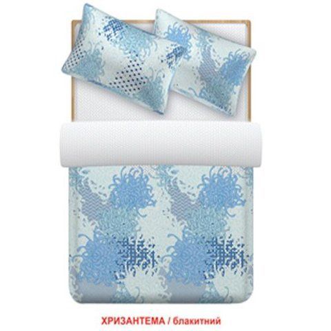 Постельное белье Бязь Home Line "Хризантема" (голубой), Семейный, Хлопок 100%, 215х220 см., 2, 2, 160х220 см., 50х70 см, бязь, 130 г/м.кв, ПВХ