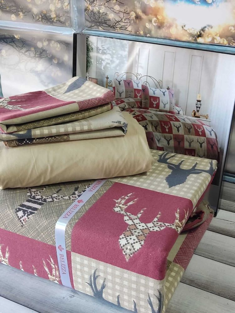 Постільна білизна Belizza Border Фланель, Євро, Бавовна 100%, 240х260 см., 1, 2, 200х220 см., 50х70 см, фланель, Фірмова картонна коробка