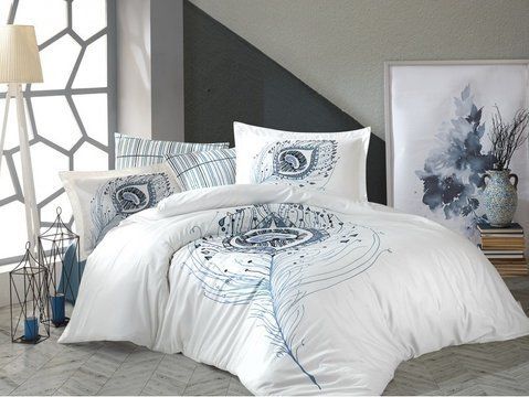 Постельное белье Dantela Vita Valencia Сатин-Digital, Евро, Хлопок 100%, 240х260 см., 1, 4, 200х220 см., 50х70 см, сатин, Фирменная картонная коробка