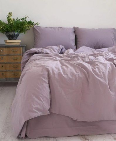 Постельное белье Limasso Standart Natural Violet вареный хлопок, Семейный, Хлопок 100%, 240х260 см., 2, 2, 160х220 см., 50х70 см, варёный хлопок, Фирменная картонная коробка