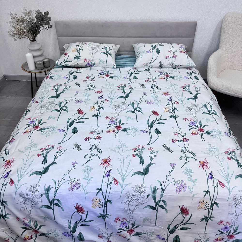 Постільна білизна Сатин Ecotton 24307 AB, Двоспальний, Бавовна 100%, 210х220 см., 1, 2, 180х215 см., 70х70 см, сатин, 135 г/м.кв