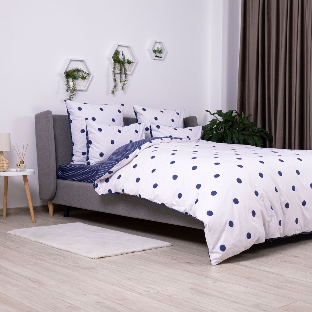 Комплект постельного белья Ранфорс Perfect Dots, 70x70см, Полуторный, Хлопок 100%, 150х214 см., 150х214 см., 70х70 см, ранфорс