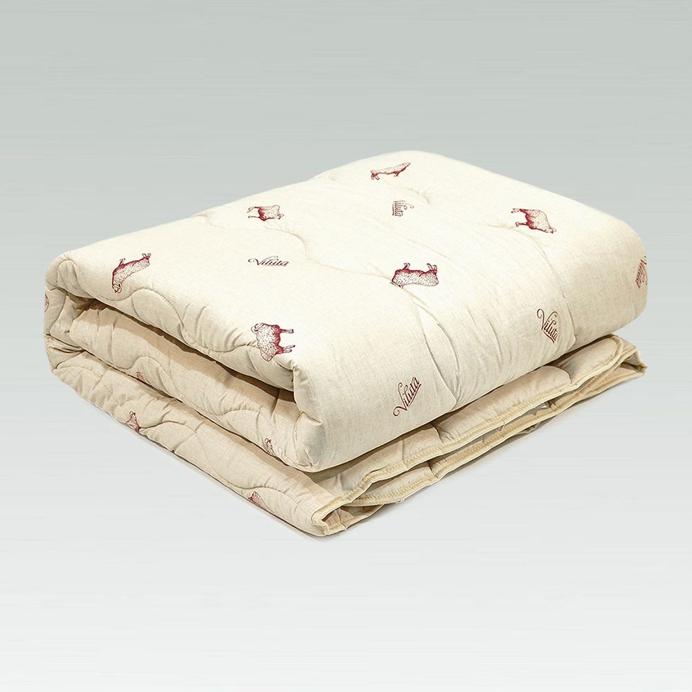 Одеяло Viluta шерстяное стеганое Premium, Хлопок 100%, шерстепон, 200х220 см, ранфорс, ранфорс, 400 г/м2, Евро, Фірмова сумка