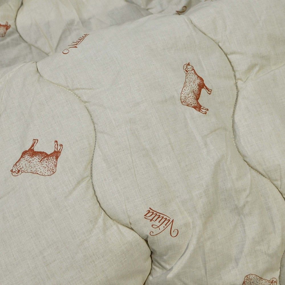 Одеяло Viluta шерстяное стеганое Premium, Хлопок 100%, шерстепон, 200х220 см, ранфорс, ранфорс, 400 г/м2, Евро, Фірмова сумка