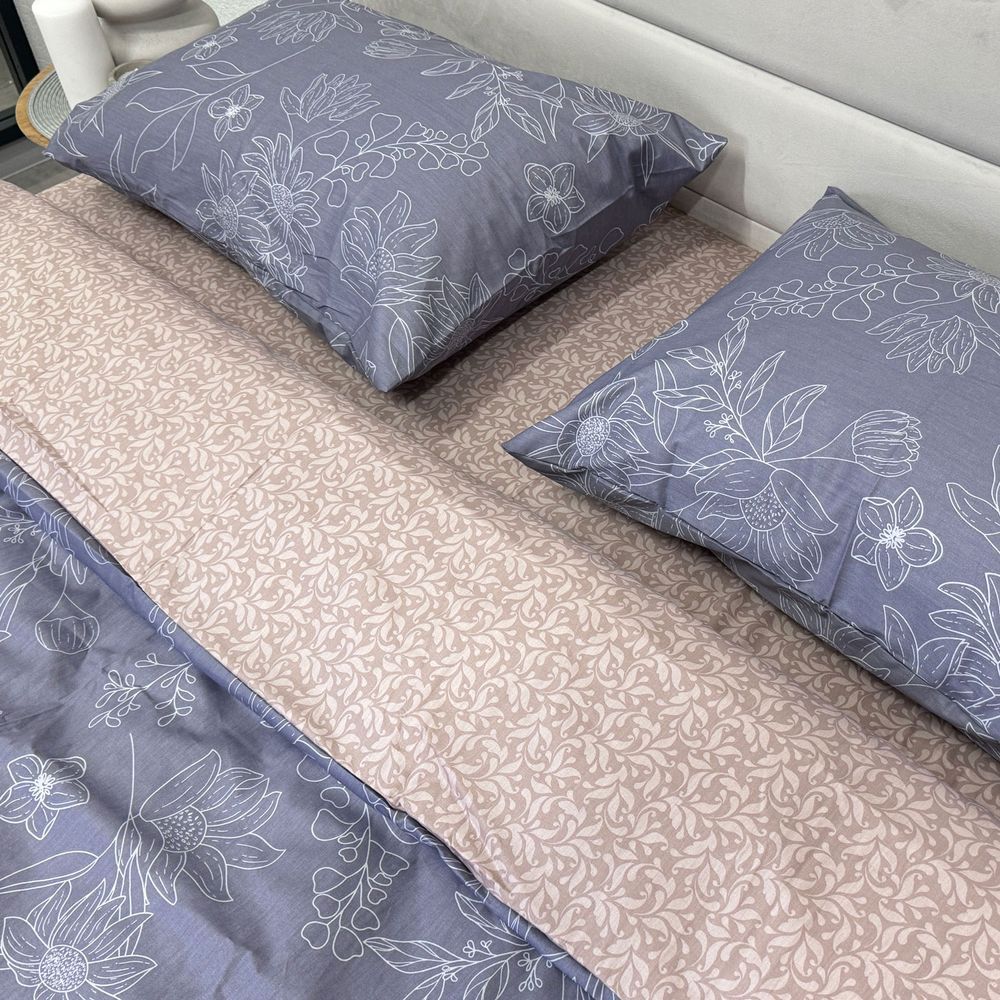 Постільна білизна Сатин Ecotton 24306 AB, Полуторний, Бавовна 100%, 150х220 см., 1, 1, 150х215 см., 50х70 см, сатин, 135 г/м.кв