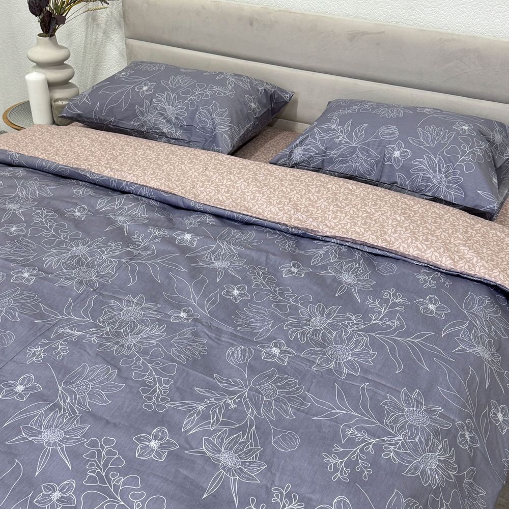 Постільна білизна Сатин Ecotton 24306 AB, Полуторний, Бавовна 100%, 150х220 см., 1, 1, 150х215 см., 50х70 см, сатин, 135 г/м.кв