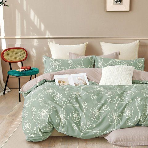 Постільна білизна Сатин Home Line "Мейлін", Євро, Бавовна 100%, 230х260 см., 1, 2, 200х220 см., 50х70 см, сатин, ПВХ