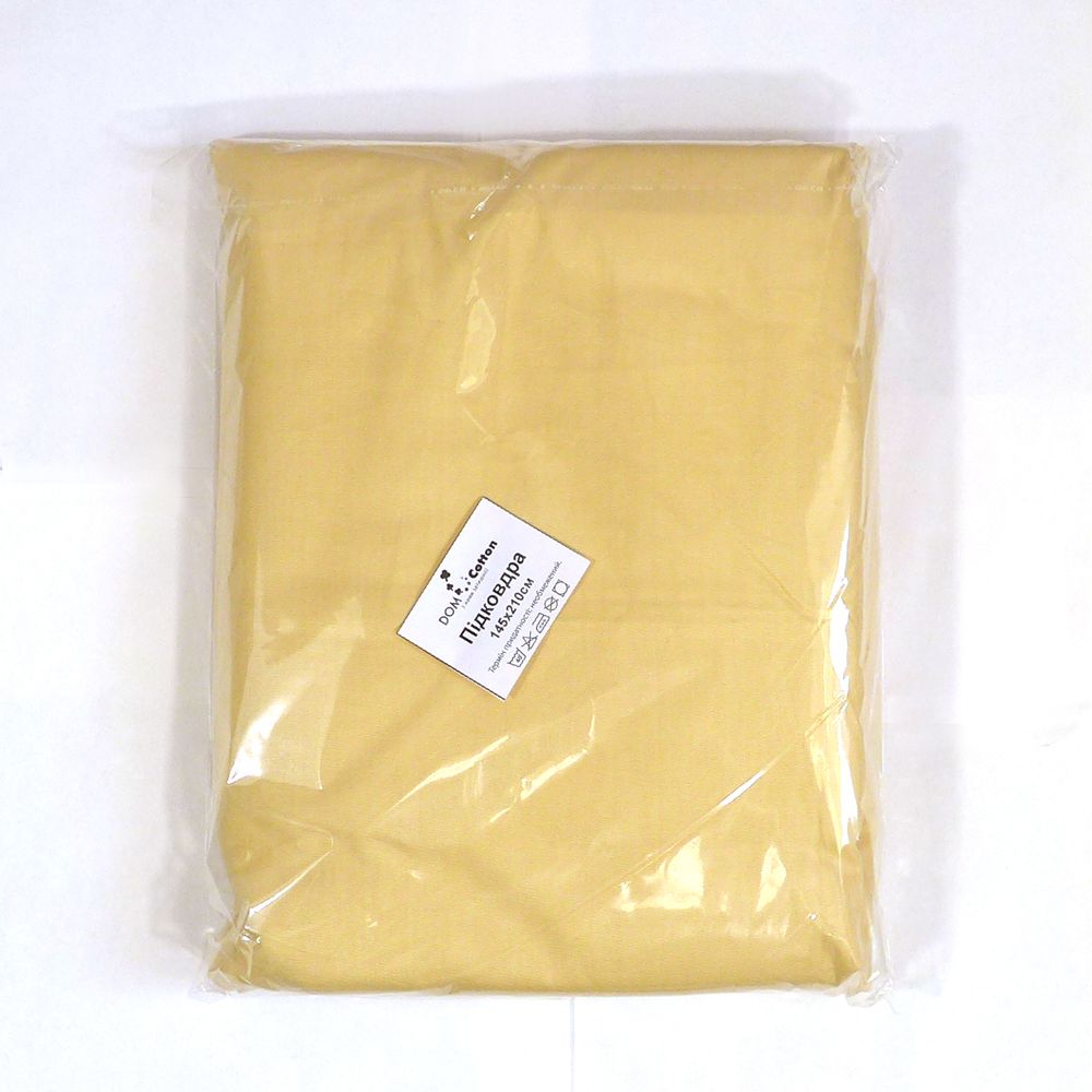 Підковдра Dom Cotton сатин жовта (1 шт), Бавовна 100%, 1, 175х210 см., 175х210 см, сатін, Підковдра