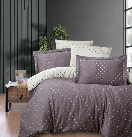 Постельное белье Сатин First Choice Point Lilac, Полуторный, Хлопок 100%, 180х220 см., 1, по 1, 160х220 см., 50х70, 70х70 см, сатин, Фирменная картонная коробка