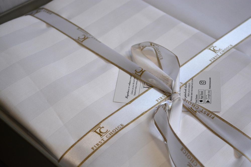 Постільна білизна Сатин First Choice Broad Line White, Полуторний, Бавовна 100%, 180х220 см., 1, по 1, 160х220 см., 50х70, 70х70 см, сатин, Фірмова картонна коробка